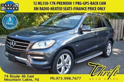 12 ml350-17k-premium 1 pkg-gps-back cam-xm radio-heated seats-finance price only