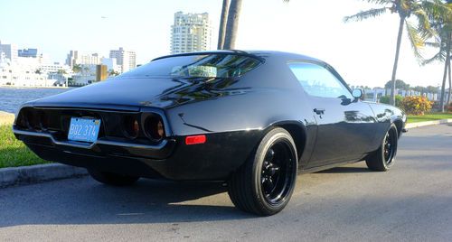 1973 camaro lt resto-mod. all black, lowered head turner.