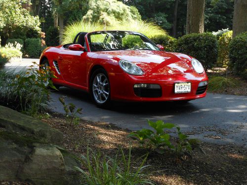 2008 porsche boxster base convertible 2-door 2.7l ** red / black ** near mint