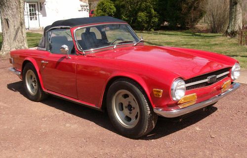 1969 triumph tr 6,restored,#60 in production,rust free texas car,red/black int.