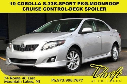 10 corolla s-33k-sport pkg-tilt/slide pwr moonroof-cruise control-deck spoiler