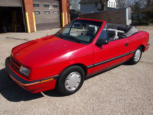 1991  red dodge shadow high line convertible, only 48k! nice! 1 owner