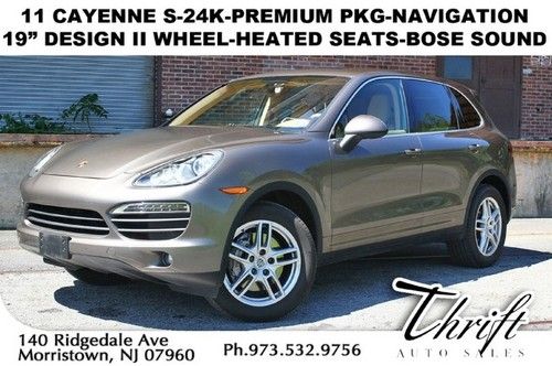 11 cayenne s-24k-premium pkg-19 design ii wheel-heated seats-navi-bose sound