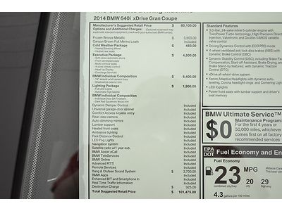 GREAT LEASE/BUY! 14 BMW 640XI GRAN COUPE INDIVIDUAL LIGHTING COLD WEATHER NAV, image 21