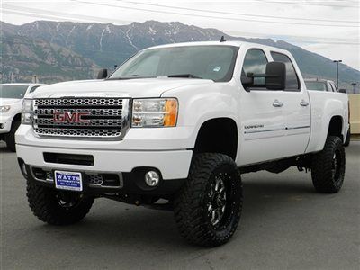 Crew cab slt denali 4x4 duramax diesel custom new lift wheels tires leather auto