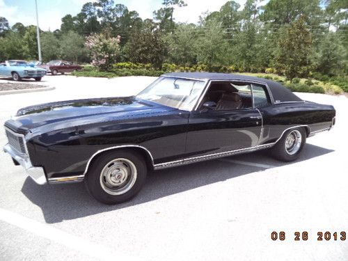 1971 chevrolet monte carlo ss 454 two build sheets factory black a/c auto real!