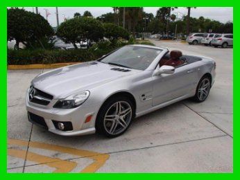 2009 sl63 amg, rare silver/redleather, panoroof, cpo 100,000 mile warranty,l@@k!