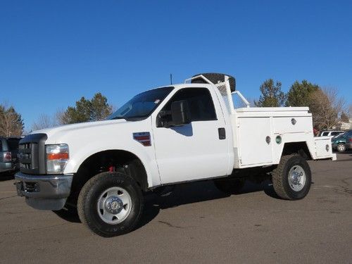 2008 ford f-350 regular cab diesel 4x4 service utility body box 1 owner fleet v8