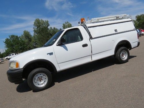 1999 ford f-150 regular cab long bed 4x4 utility work comcast truck 4.6 v8 8ft