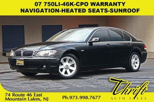 07 750li-46k-cpo warranty to 100k-navigation-heated seats-sunroof