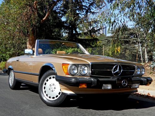 1-owner original 1987 mercedes benz 560sl with only 75k miles, 2 tops, manuals