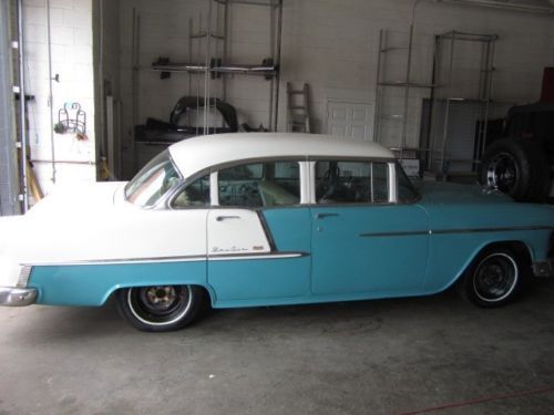 1955 chevrolet belaire 150/210 4dr 6cyl 2spd superglide auto runs original