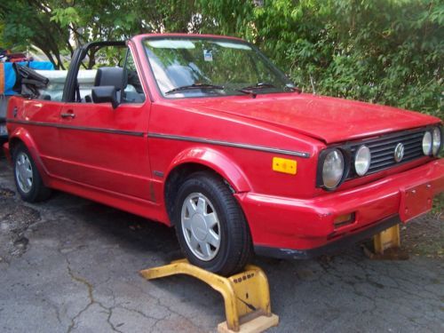 Volkswagon cabrio 1988 red resto project almost rust free