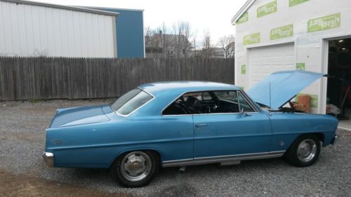 1966 chevy 11 nova true ss 118 vin. (not a clone) hardtop coupe  blue 4 spd car