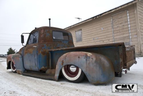 1953 bagged chevy pickup 3100 air ride air lift slammed patina hot rat rod 47 54, image 4