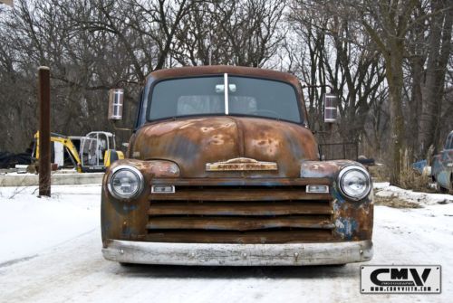 1953 bagged chevy pickup 3100 air ride air lift slammed patina hot rat rod 47 54, image 5