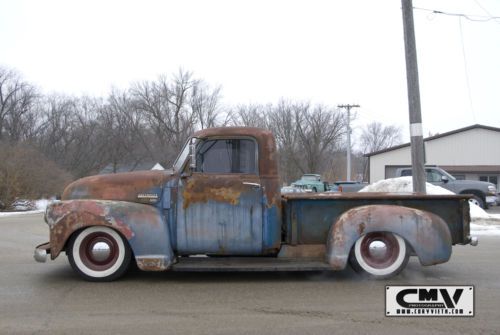 1953 bagged chevy pickup 3100 air ride air lift slammed patina hot rat rod 47 54, image 19