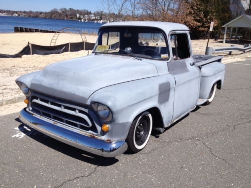1957 Chevrolet pickup truck hot rod rat rod vintage v8 shortbed, image 2