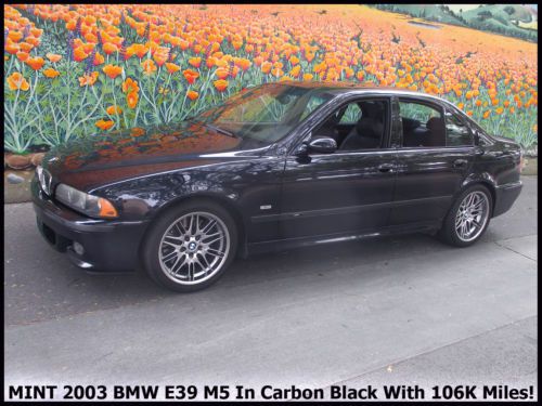 1-owner 2003 bmw m5! stunning last-year e39 in carbon black/black 106k miles!!