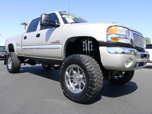 2004 gmc sierra 2500 hd slt crew cab diesel 4x4 used lifted truck~fox shox~nice!