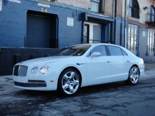 Low mile 2014 bentley flying spur mulliner in glacier white w/a saffron interior