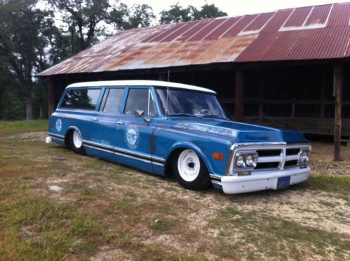 Bagged gmc suburban c10 hot rod rat rod air ride patina chevy short bed shop