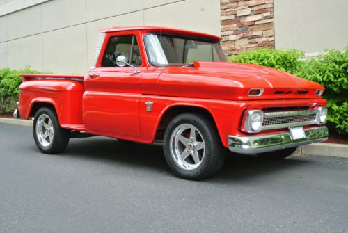 1965 chevy c10 custom step side hot rod restomod 327 small black v8