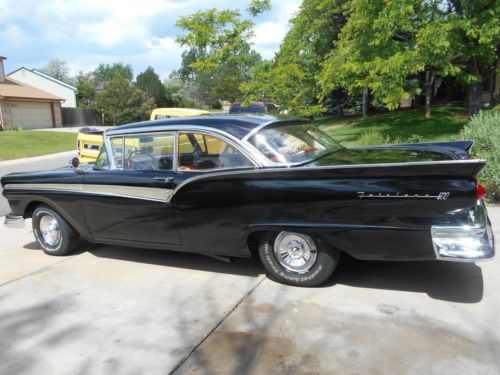 1957 ford fairlane 500,  two door hardtop, black with burgundy interior