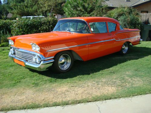 1958 chevrolet delray 2dr. ground up restored hot rod. show quality. leather int
