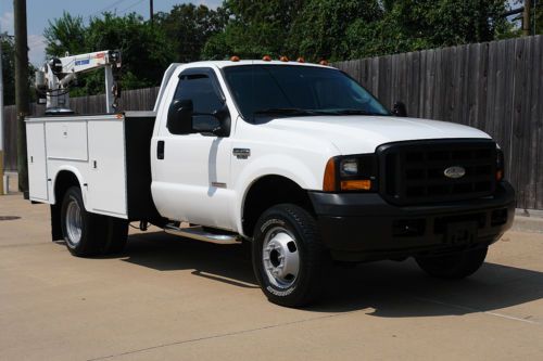 Ford f350 diesel 4x4, knapheide service utility bed, auto crane, 1-owner, clean