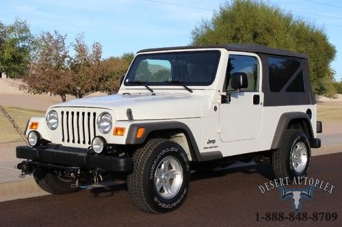 2006 wrangler unlimited 4wd soft-top 5-spd low low miles carfax cert. 1-ownr az.