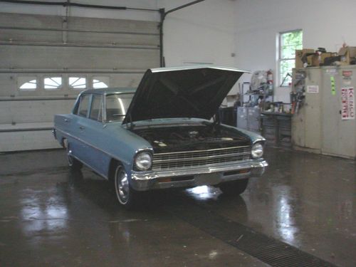 1967 chevrolet chevy ii nova 4 door  6 cyl. eng. auto , runs , great for a donar