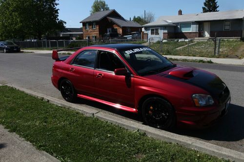 2004 subaru impreza wrx sti sedan 4-door 2.5l red black strip custom paint