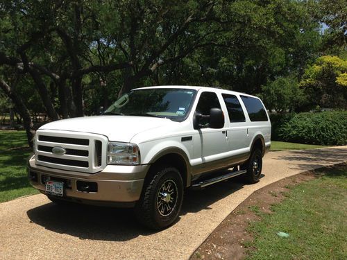 2005 white ford excursion eddie bauer turbo diesel 4x4