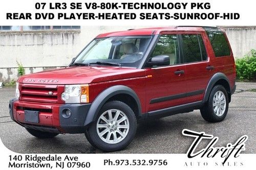 07 lr3 se v8-80k-technology pkg-rear dvd player-heated seats-sunroof-hid