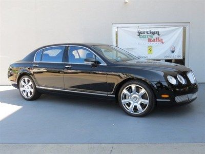 Bentley flying spur 6.0l black saphire on brown leather interior on wood finish