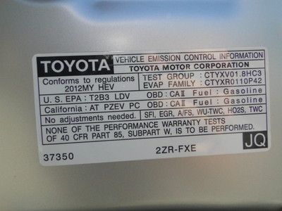 2012 TOYOTA PRIUS HYBRID SALVAGE REPAIRED, REBUILT SALVAGE TITLE, REPAIRABLE, US $17,200.00, image 44