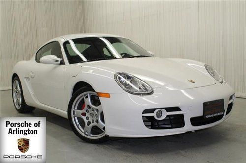Cayman s coupe white pasm leather heated seats 6 speed black xenon lights