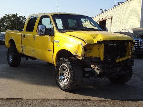 2006 ford f-250 sd lariat crew cab 4wd damaged salvage turbo diesel nice unit!!