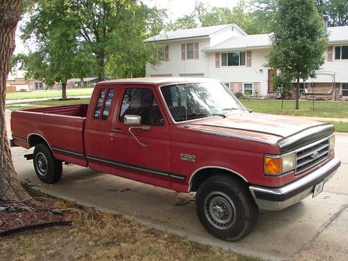 No reserve 1990 ford f-250 xlt lariat extended cab pickup 2-door 5.8l