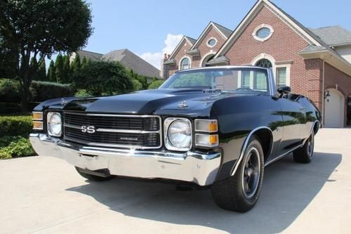 1971 chevelle convertible triple black big block restored clean rare wow