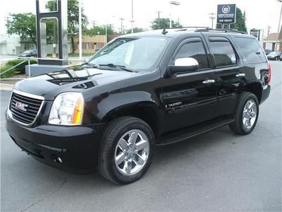 2009 gmc yukon slt-2 navigation rear dvd moon 4x4 'black on black' fully loaded