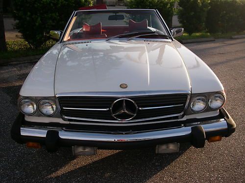 1979 mercedes benz 450 SL convertibile white / red, image 4