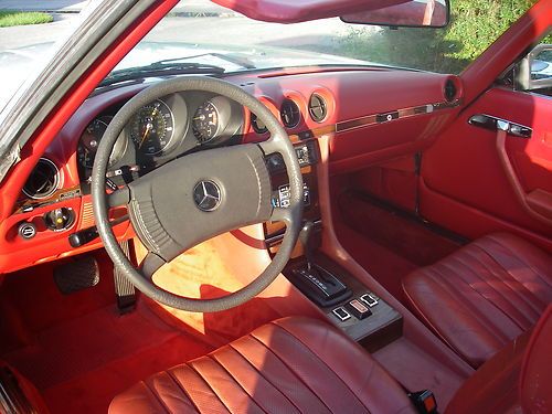 1979 mercedes benz 450 SL convertibile white / red, image 7