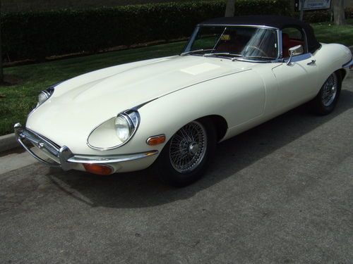 1969 Jaguar E-Type XKE Roadster 48k Miles Hard Top, California Black Plate Car, image 2