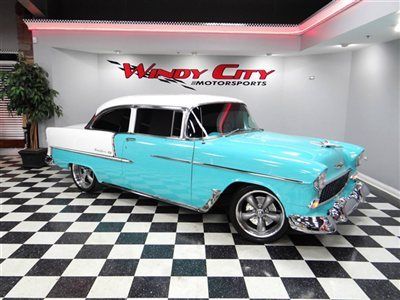 1955 chevy bel air resto mod custom-2dr post-350 v8-4-speed manual-free shipping