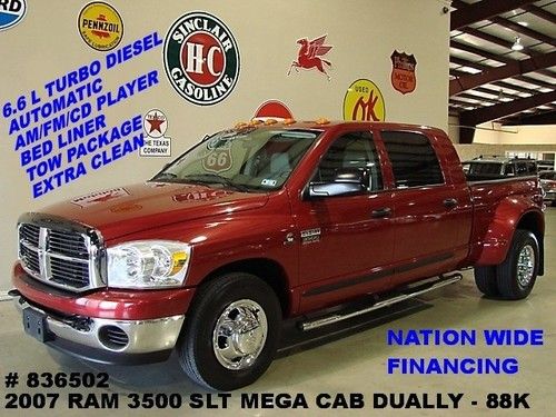 07 ram 3500 dually mega cab slt 4x2,diesel,back-up cam,17in whls,88k,we finance!