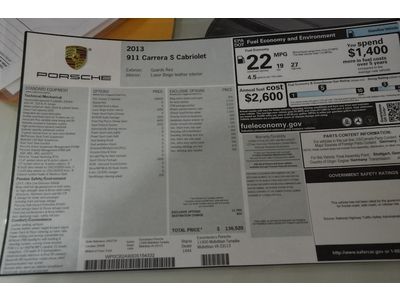 2013 Porsche 991 911 Carrera S 7S-Manual 1 Owner 596 Miles! $136,520 MSRP Loaded, US $124,800.00, image 21