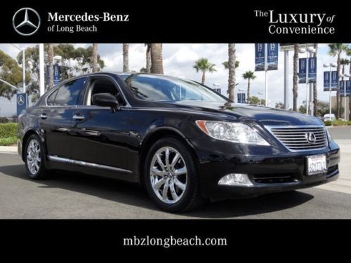 08 ls black black navigation leather chrome low miles carfax certified 1 owner