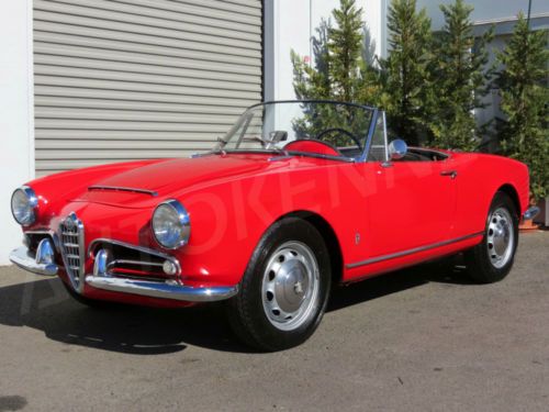 1963 alfa romeo giulia spider 1600 normale. 51k orig. mi. dry and straight body